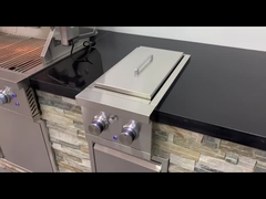 স্টেইনলেস স্টিল Bbq আউটডোর গ্যাস গ্রিল বিল্ট ইন ডাবল সাইড বার্নার 12.6